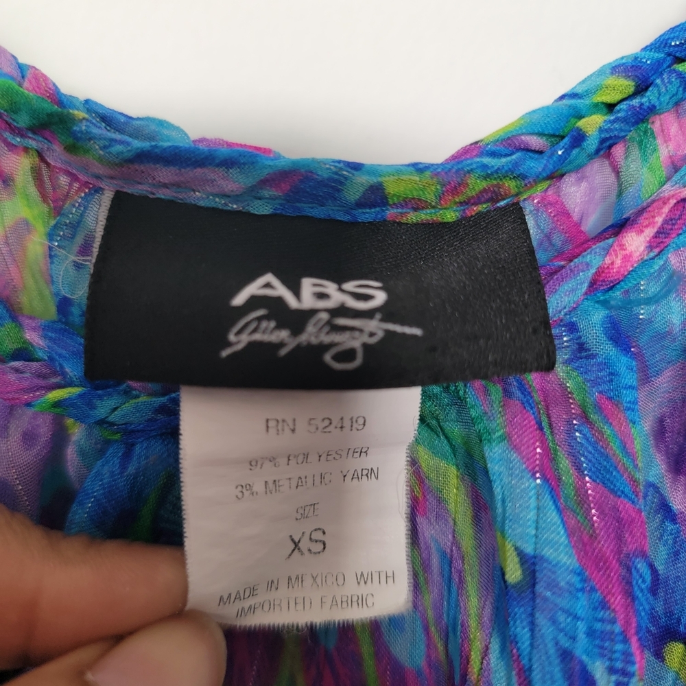 ABS Allen Schwartz Multicolor Chiffon Blouse - Picture 4 of 6